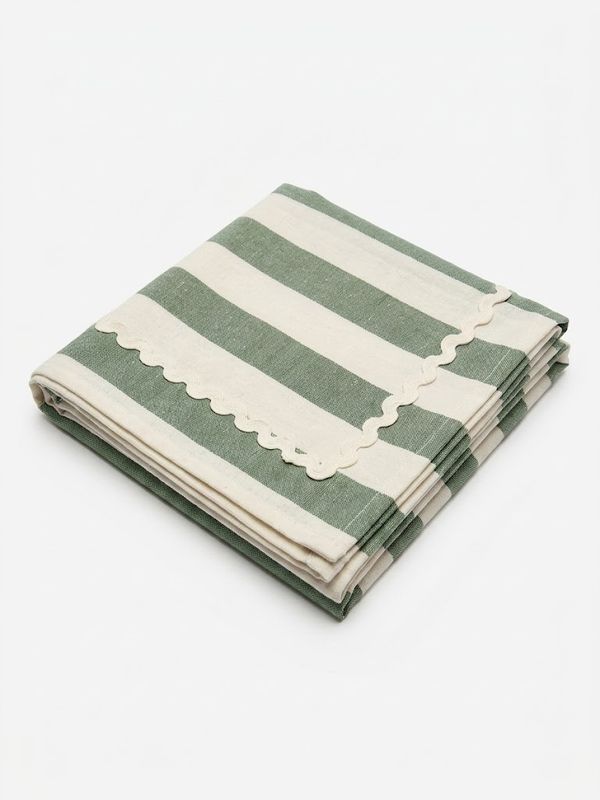 Summer Harvest Cotton Tablecloth Olive 150x250cm