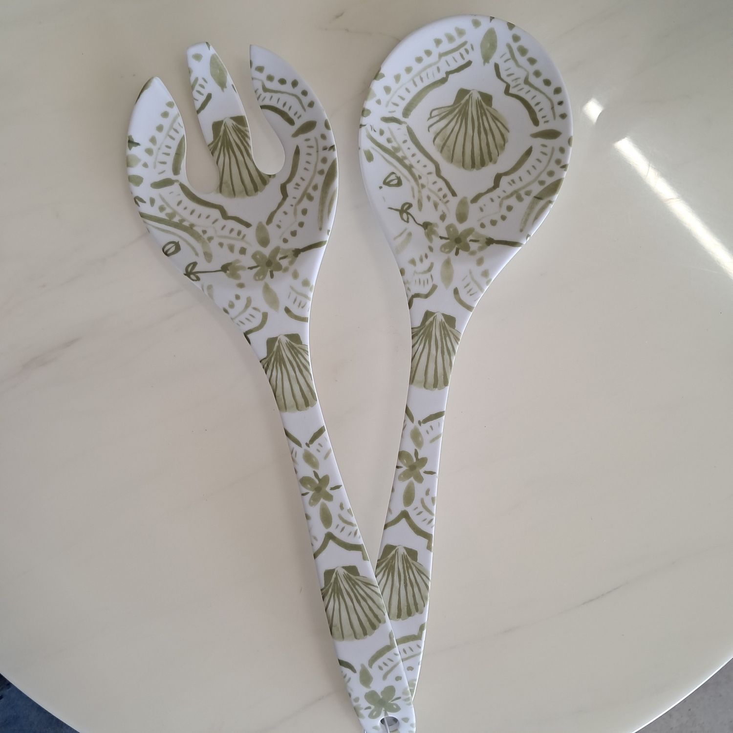 Costiera S/2 Melamine Salad Servers Olive