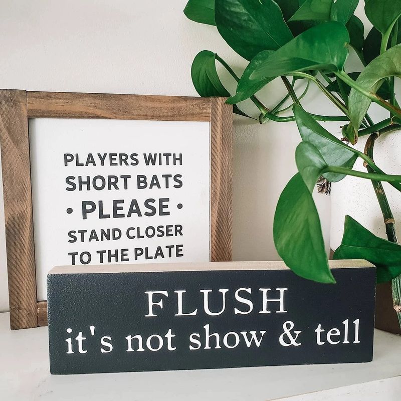 Players With Short Bats Handmade Wooden Sign Black