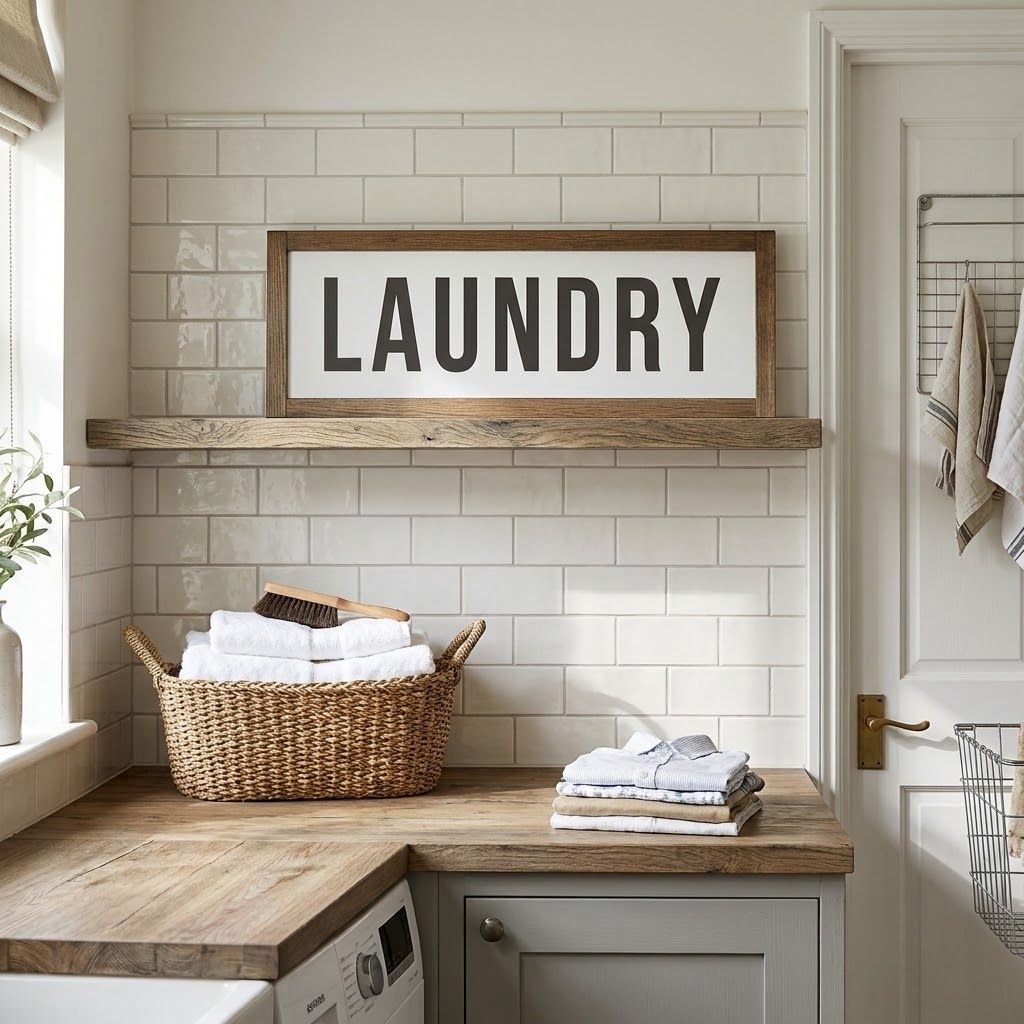 Handmade Wooden Laundry Sign