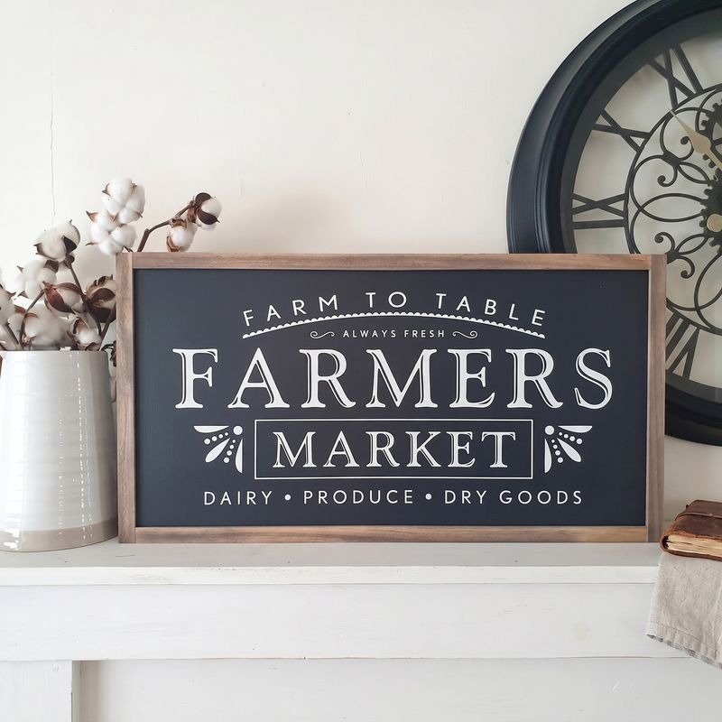 'Farmers Market' Handmade Wooden Sign
