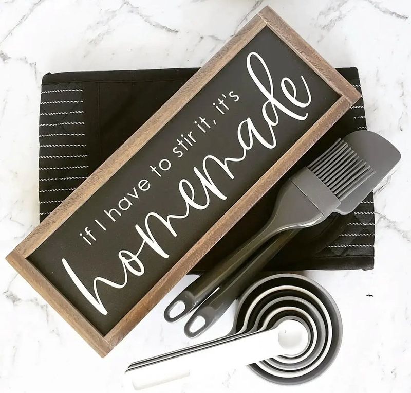 'Homemade' Handmade Wooden Sign Black