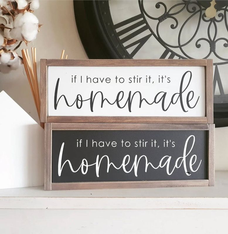 'Homemade' Handmade Wooden Sign Black