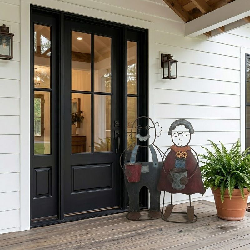 Colourful Nanna w/Flower Pot Metal Art