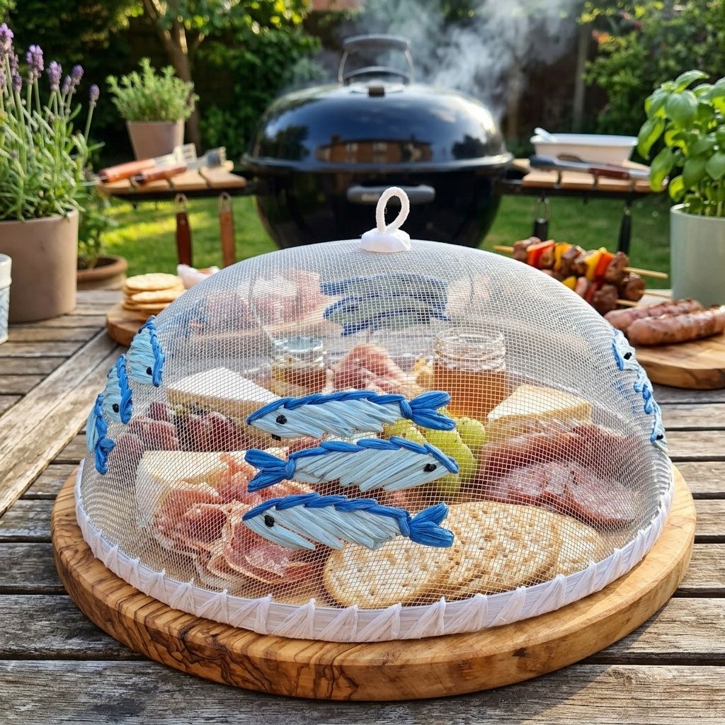Sardines Mesh Food Cover Blue