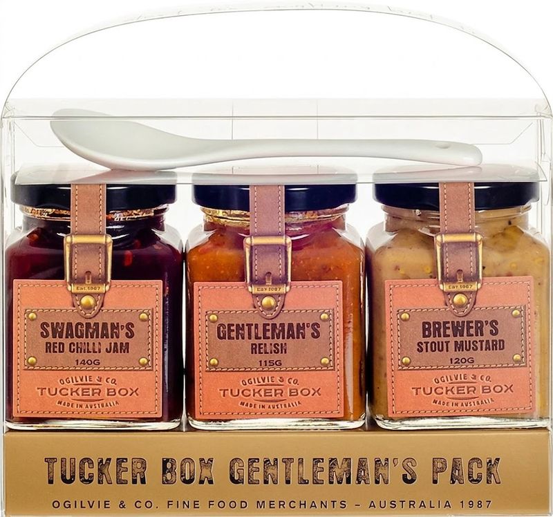 Gentleman's Pack Brewer's Stout Mustard Red Chilli Jam Relish