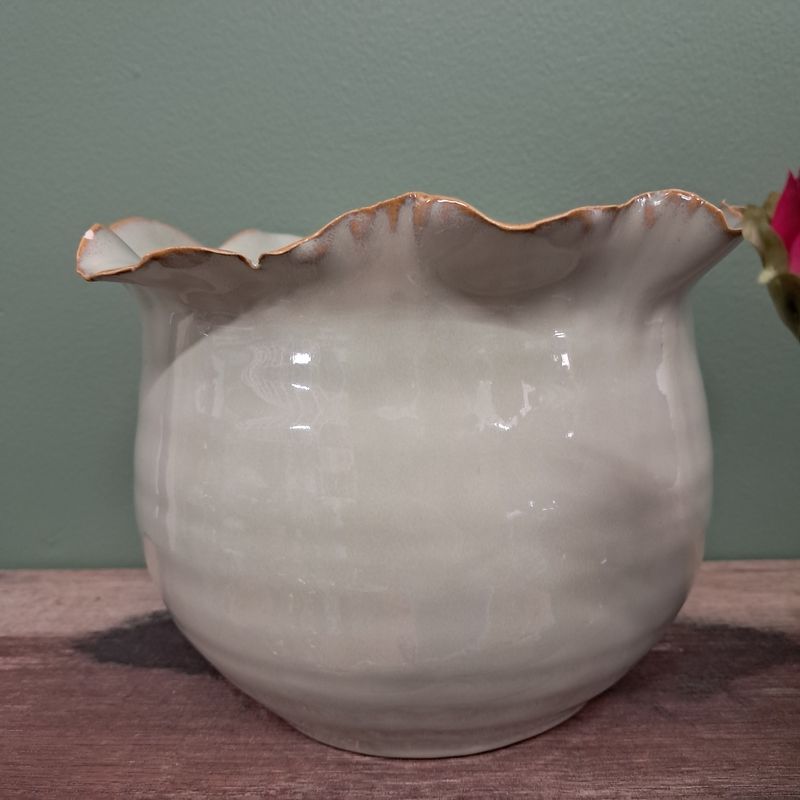Astrid Ceramic Pot Vase 17x13.5cm Pistachio*
