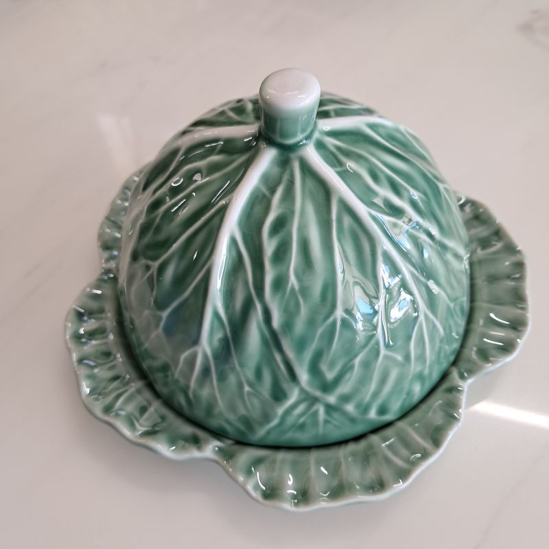 Cabbage Ceramic Cheese/Butter Dome Dish