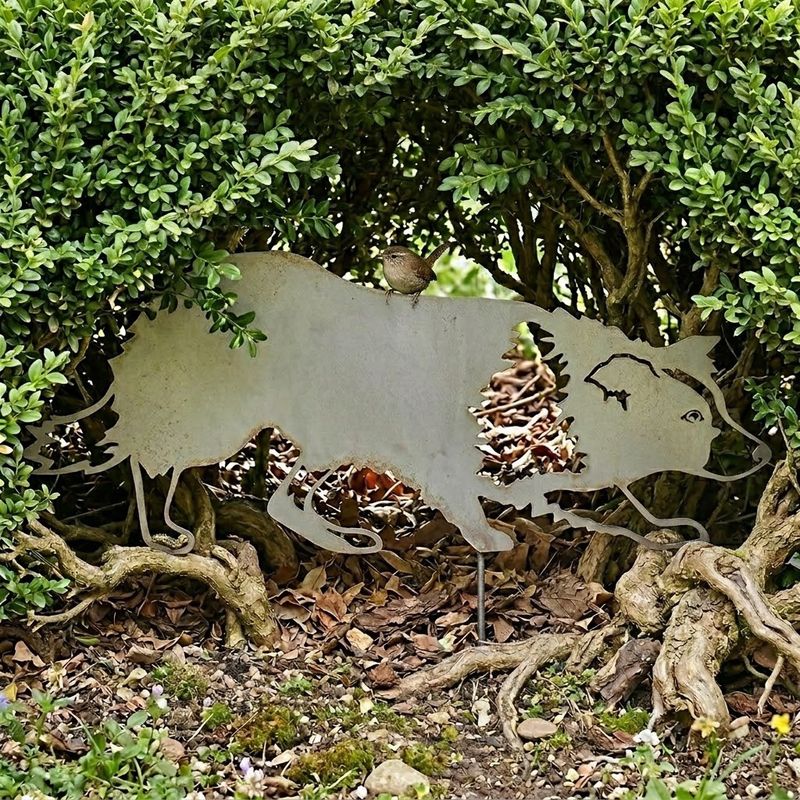 Border Collie Crouched &amp; Herding Metal Art