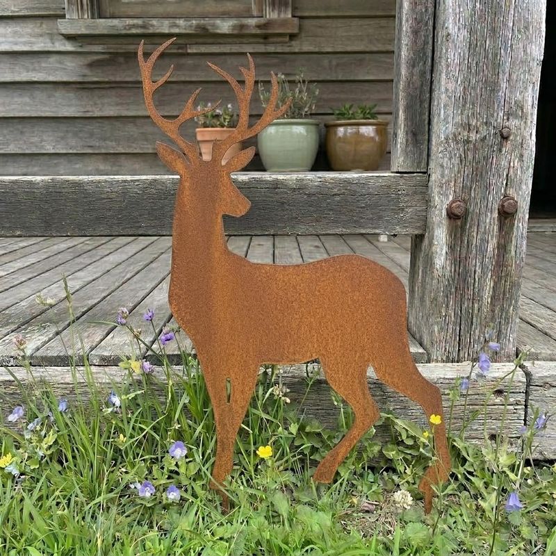 Reindeer Metal Art Silhouette Australian Made Medium