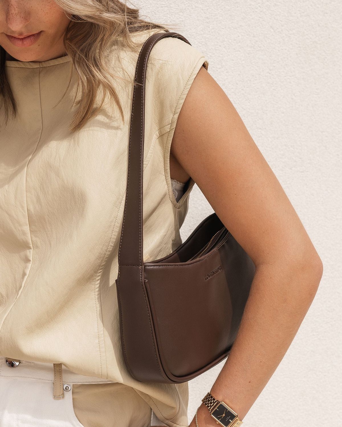 Ivy Shoulder Bag, Colour: Chocolate