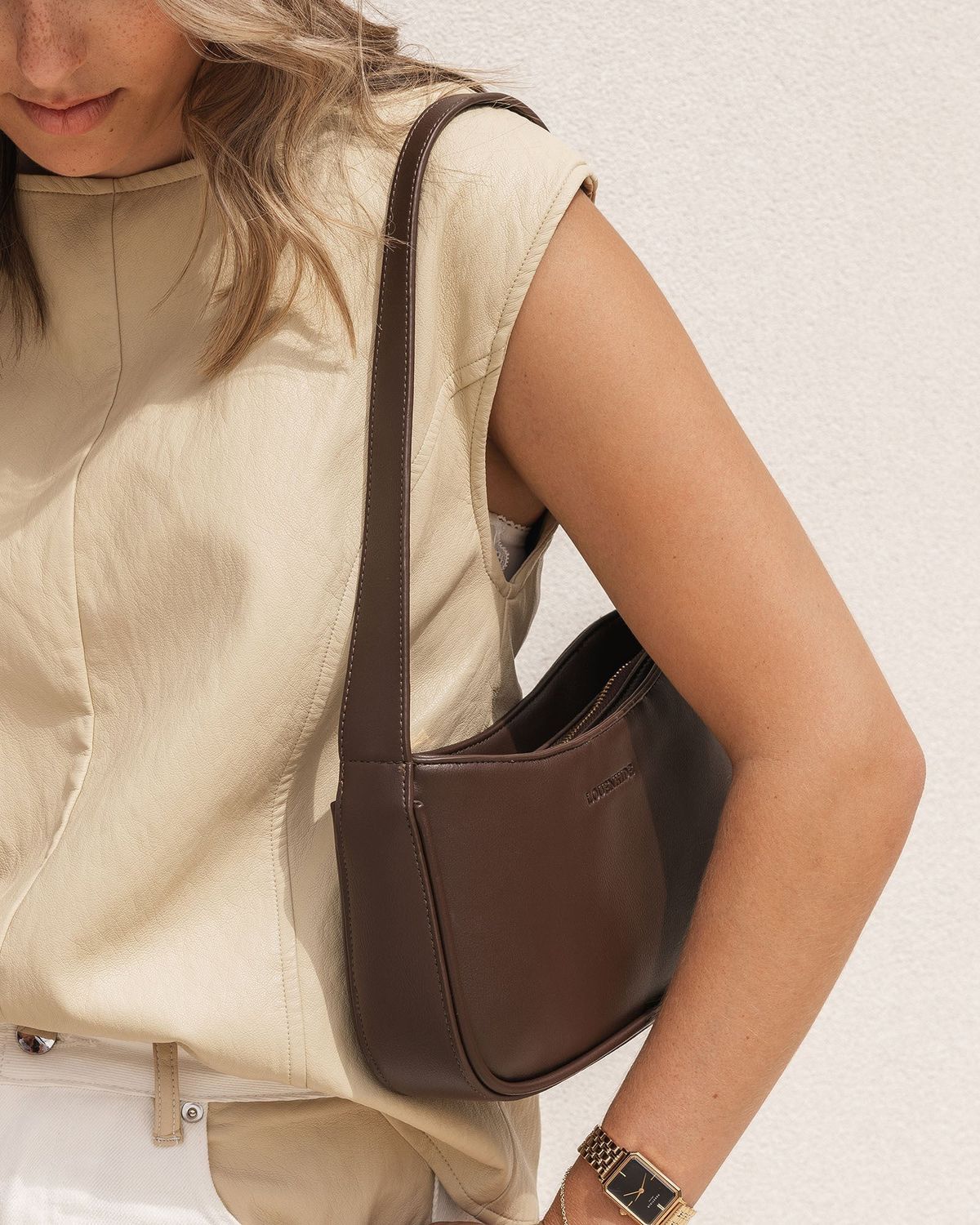 Ivy Shoulder Bag, Colour: Chocolate