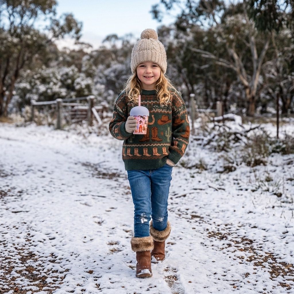 Cowgirl Mini Smoothie Chino Cup &amp; Straw