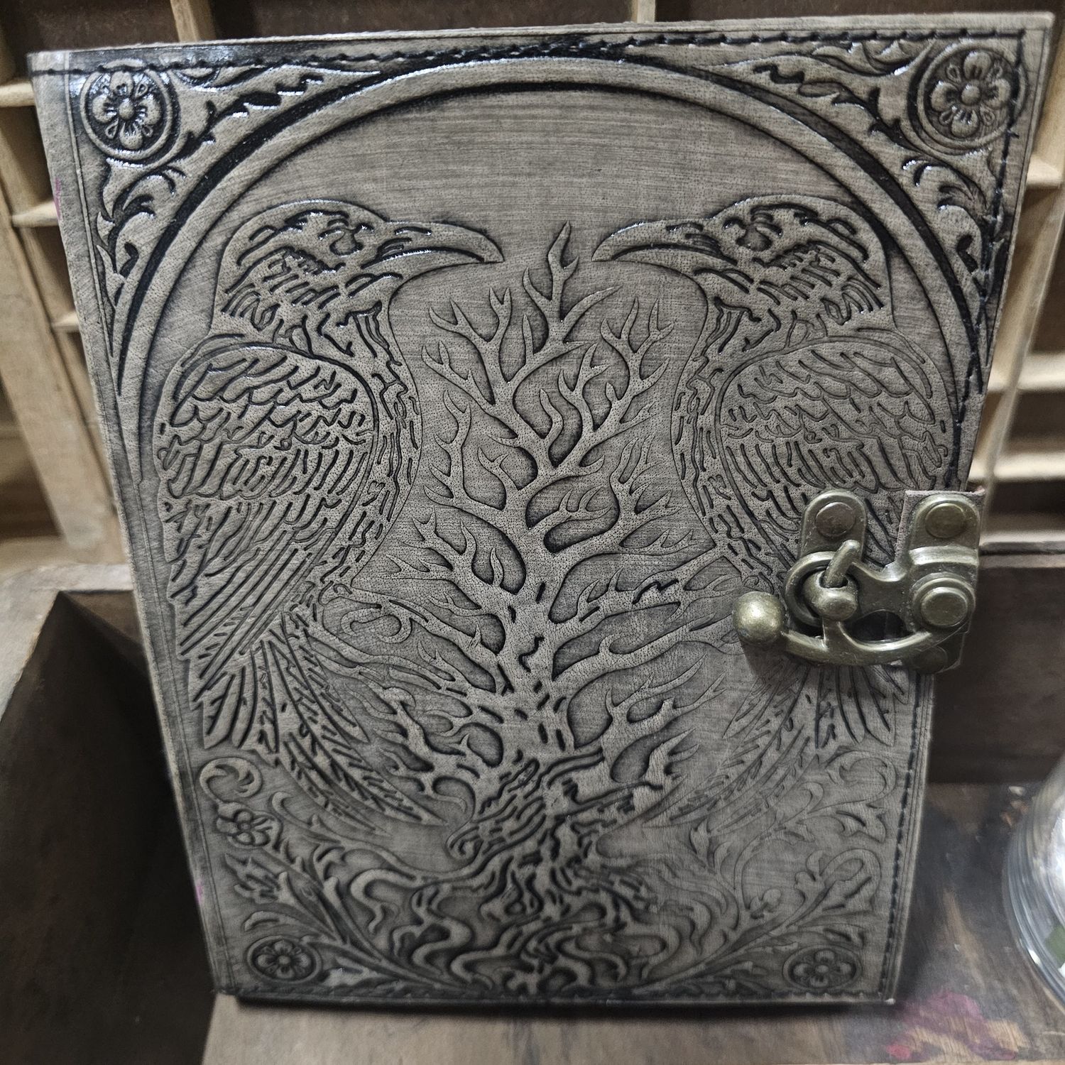 Twin Ravens Tooled Leather Journal