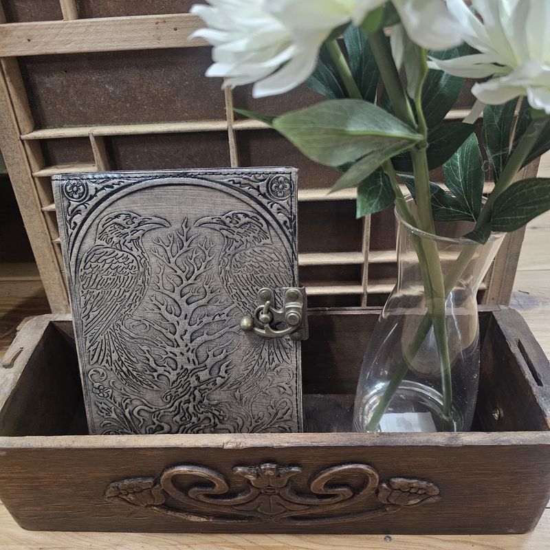 Twin Ravens Tooled Leather Journal