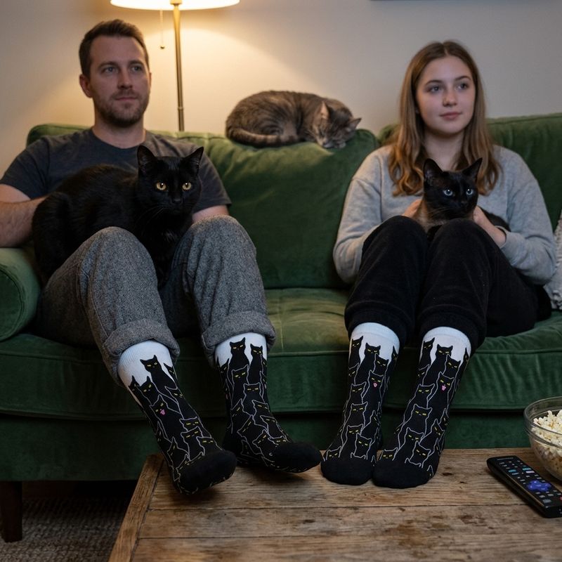 Nine Lives Cat Bamboo Socks W9+ M9-14