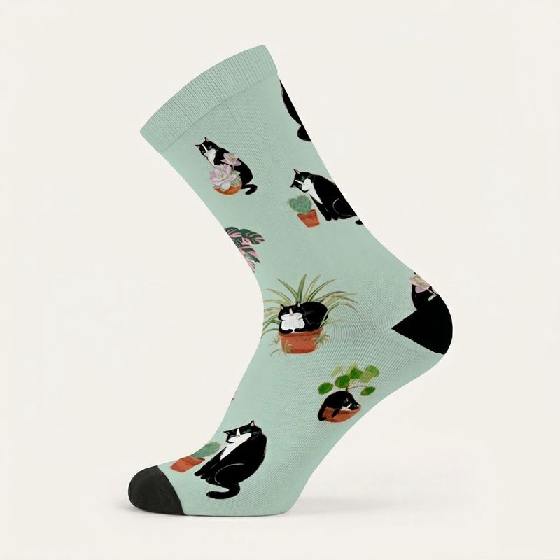 Cats &amp; Plants Bamboo Socks w5-12 m6-11