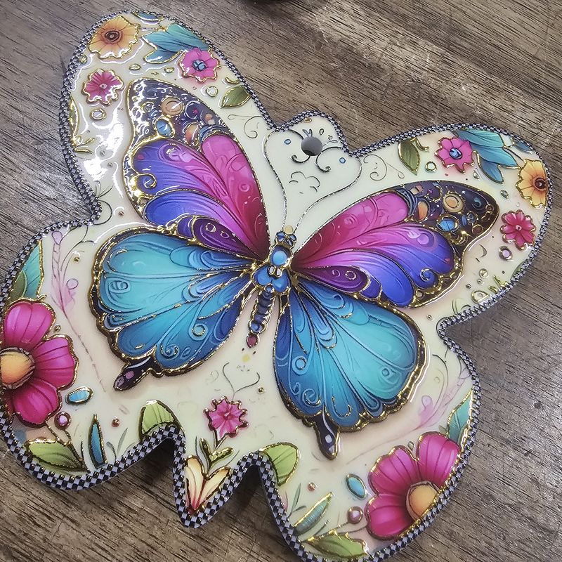 Geisha Ceramic Butterfly Coasters Set 4