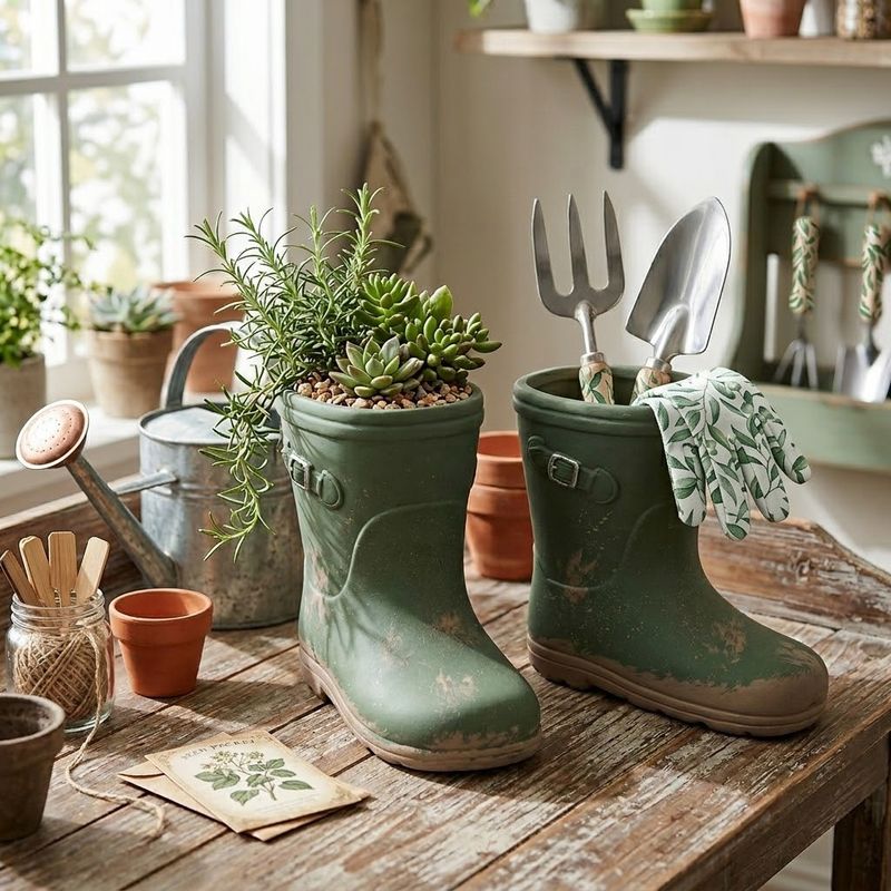 Muddy Gumboot Planter Pots S/2