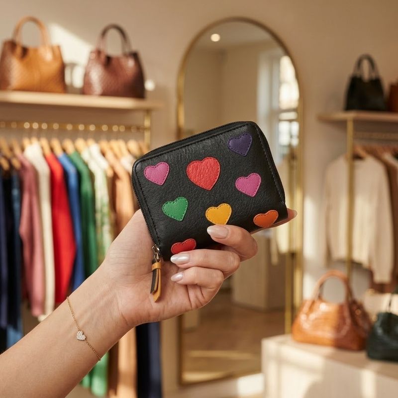 The Lulu Coloured Hearts Leather Wallet