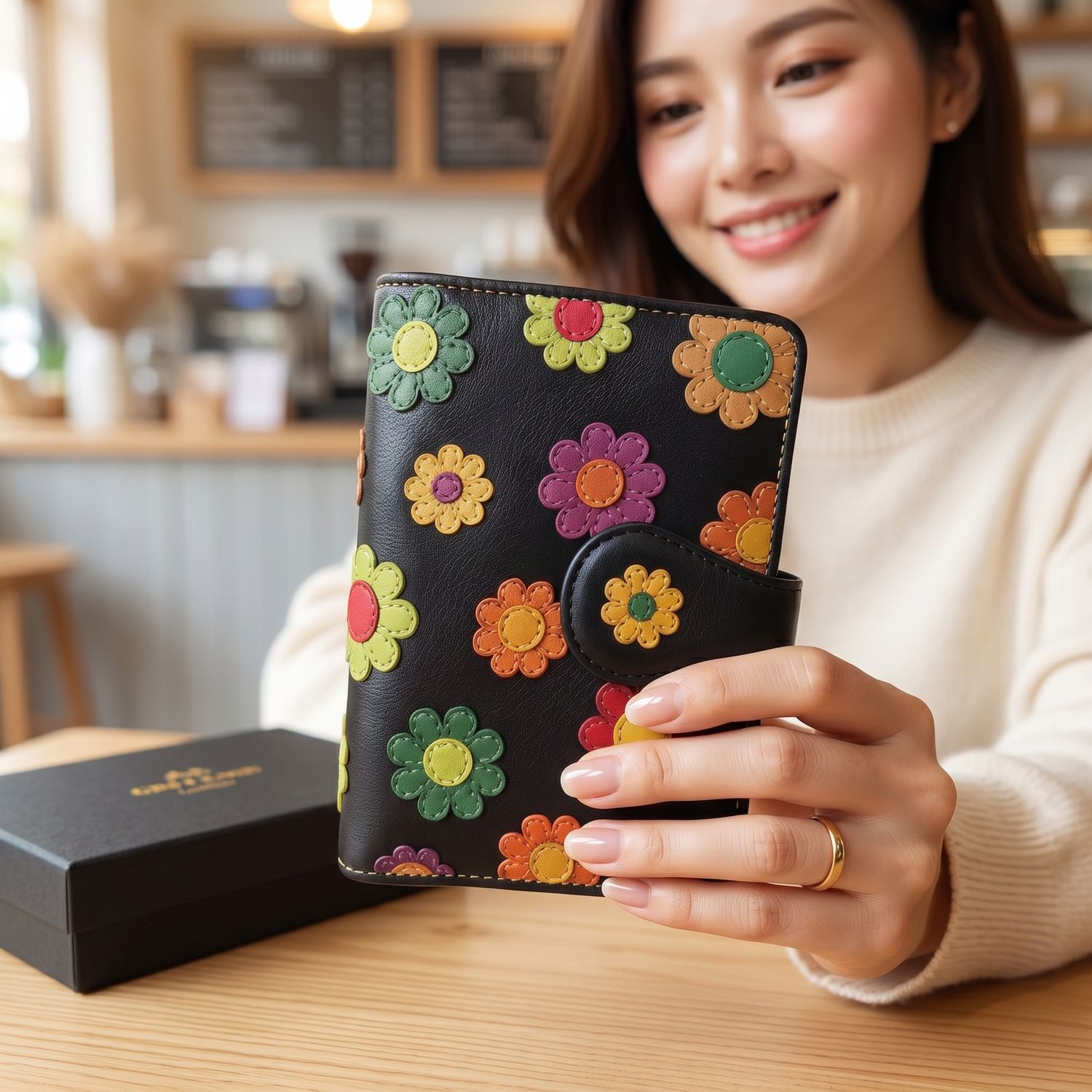 The Daisy Leather Flower Wallet