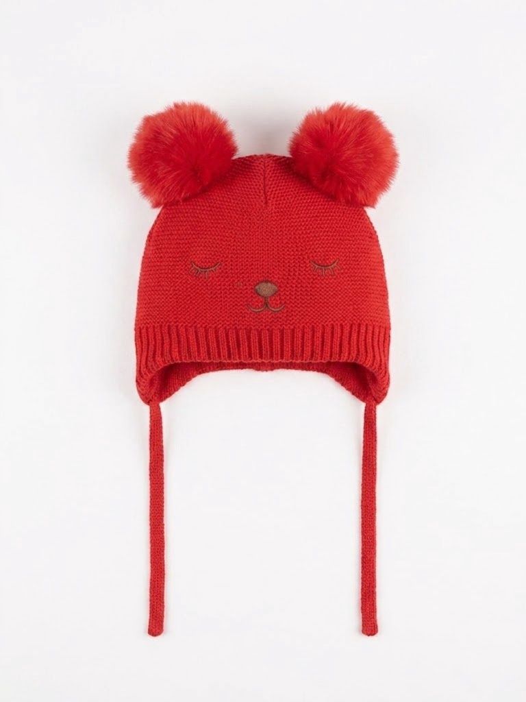 Kenny/Carmel Koala Knitted Fully Lined Beanie, Colour: Red
