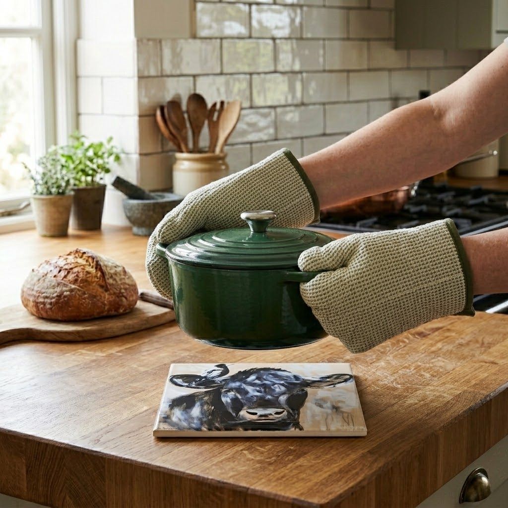 Angus Cow w/ Magpie Trivet Amanda Brooks