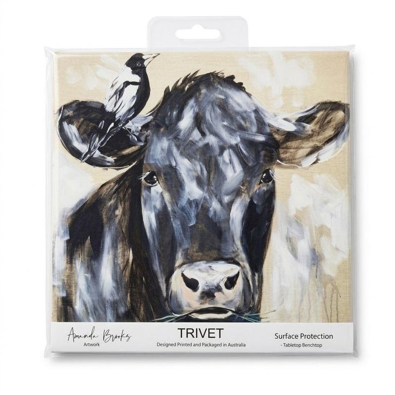 Angus Cow w/ Magpie Trivet Amanda Brooks