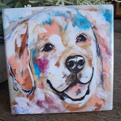 The Golden Retriever Dog Smile Coaster