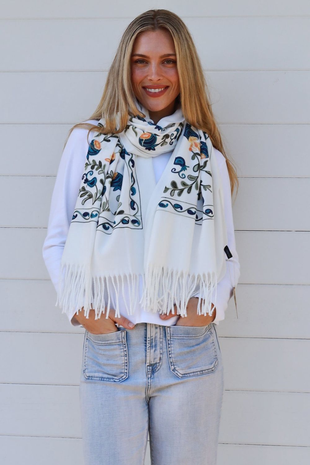 The "Woven in Time" Scarf, Colour: Muslin