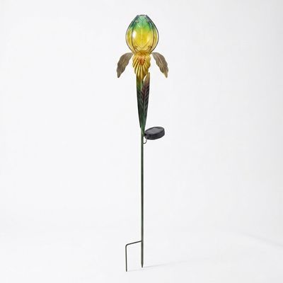 Iris Flower Metal Art Solar Light - one assorted.
