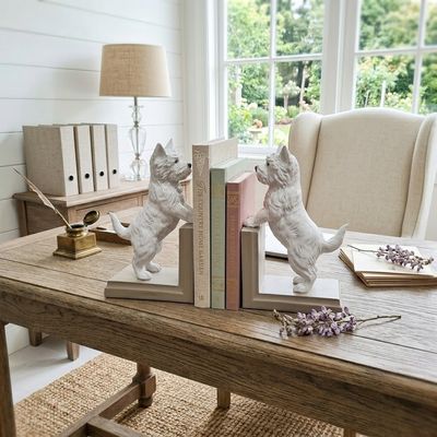 Westie Terrier Dog S/2 Bookends