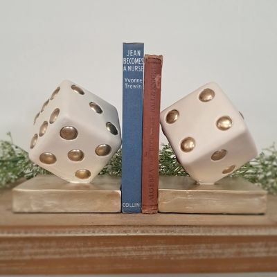 Lucky Dice Set of 2 Book Ends