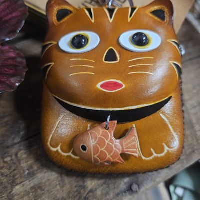 Casper the Cat Leather Coin Purse