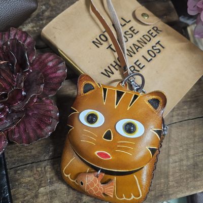 Casper the Cat Leather Coin Purse
