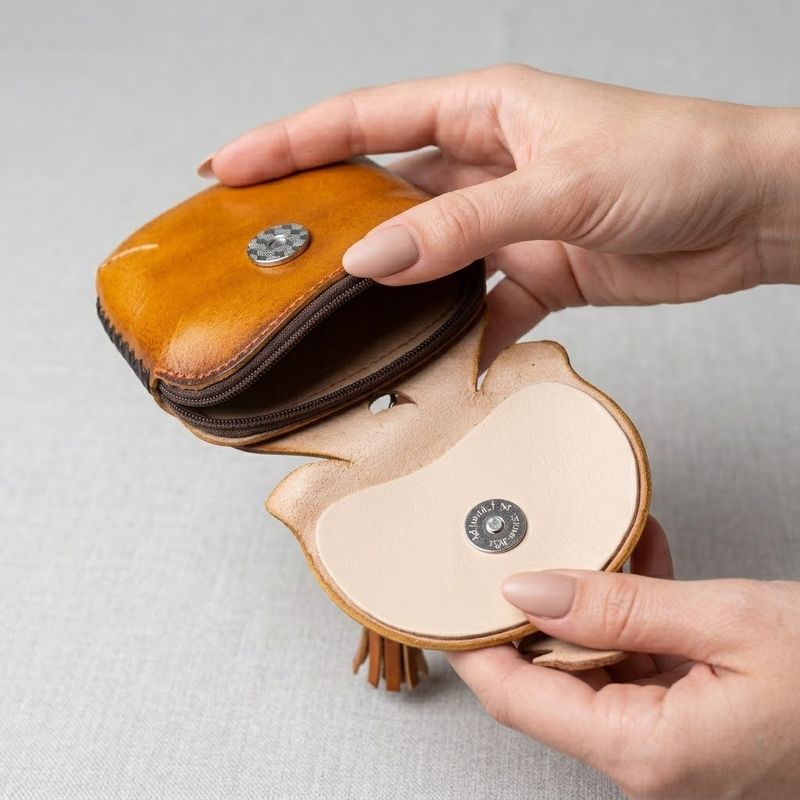 Casper the Cat Leather Coin Purse