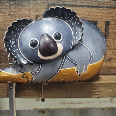 Kasey the Koala Leather Coin Purse