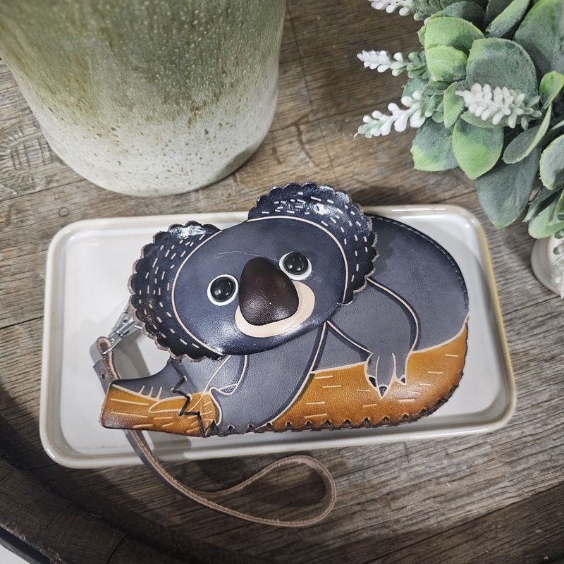 Kasey the Koala Leather Coin Purse