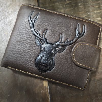 Deer Hunter Tooled Leather Wallet