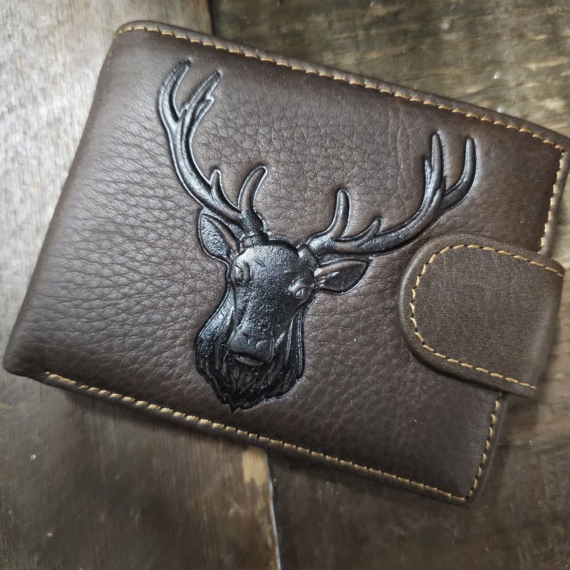 Deer Hunter Tooled Leather Wallet