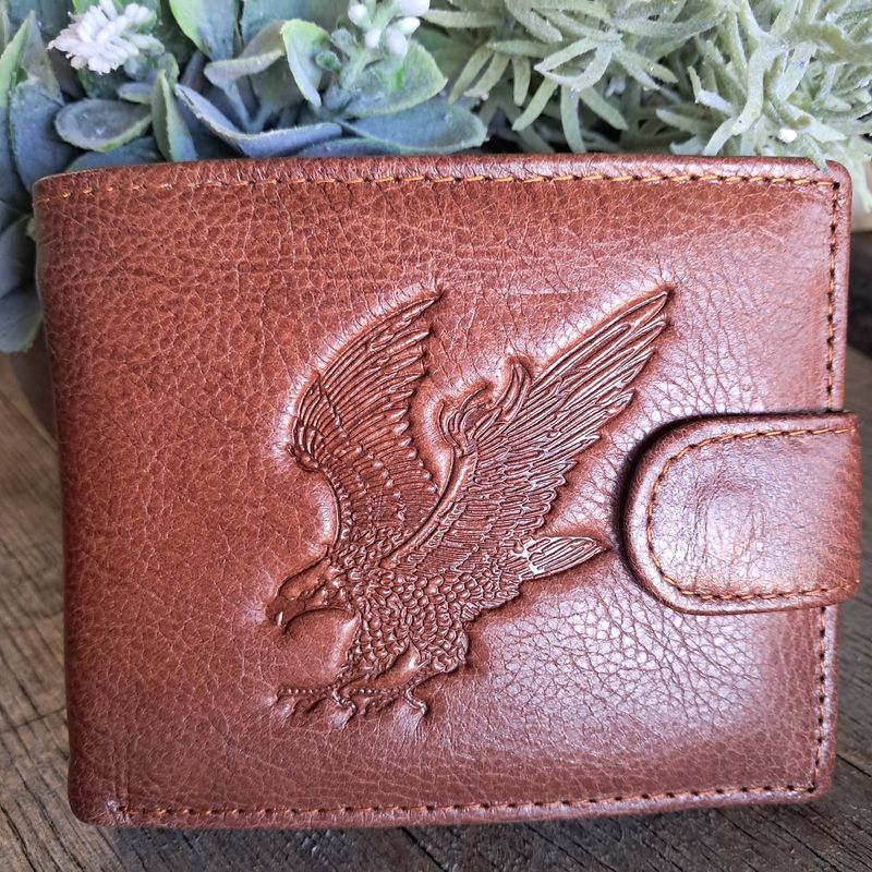 The Beau Tooled Eagle Leather Wallet