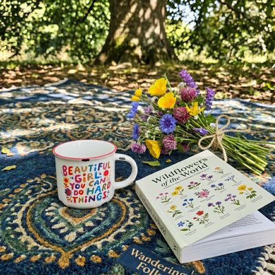 Beautiful Girl Enamel Style Ceramic Mug