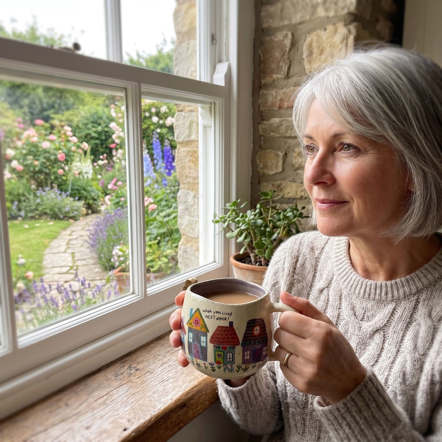 'Wish you lived next door' Tiny Village Mug