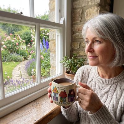 'Wish you lived next door' Tiny Village Mug