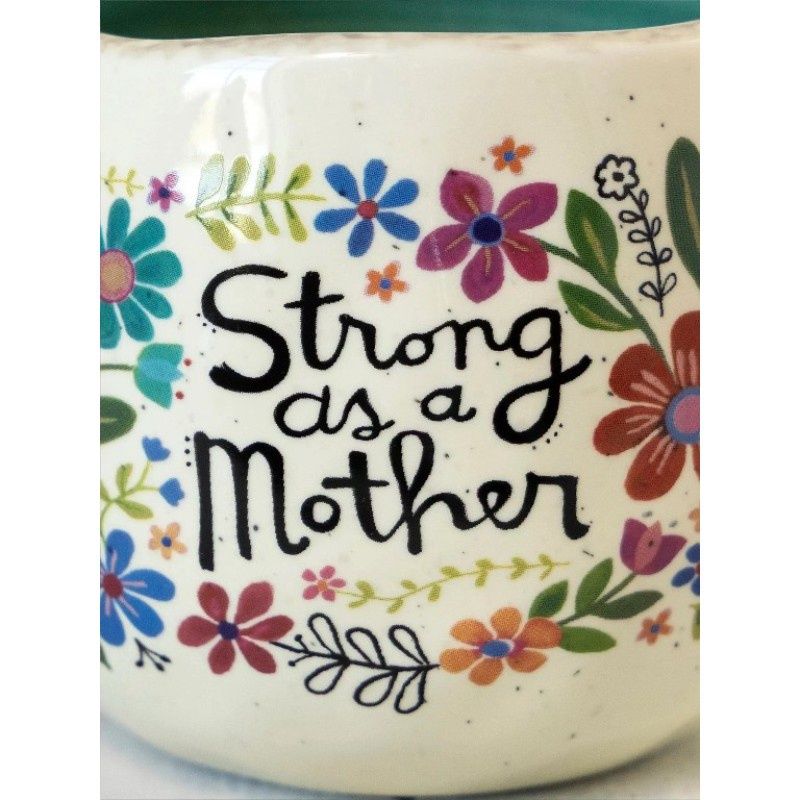 Strong as a Mother Floral Handcrafted Mug