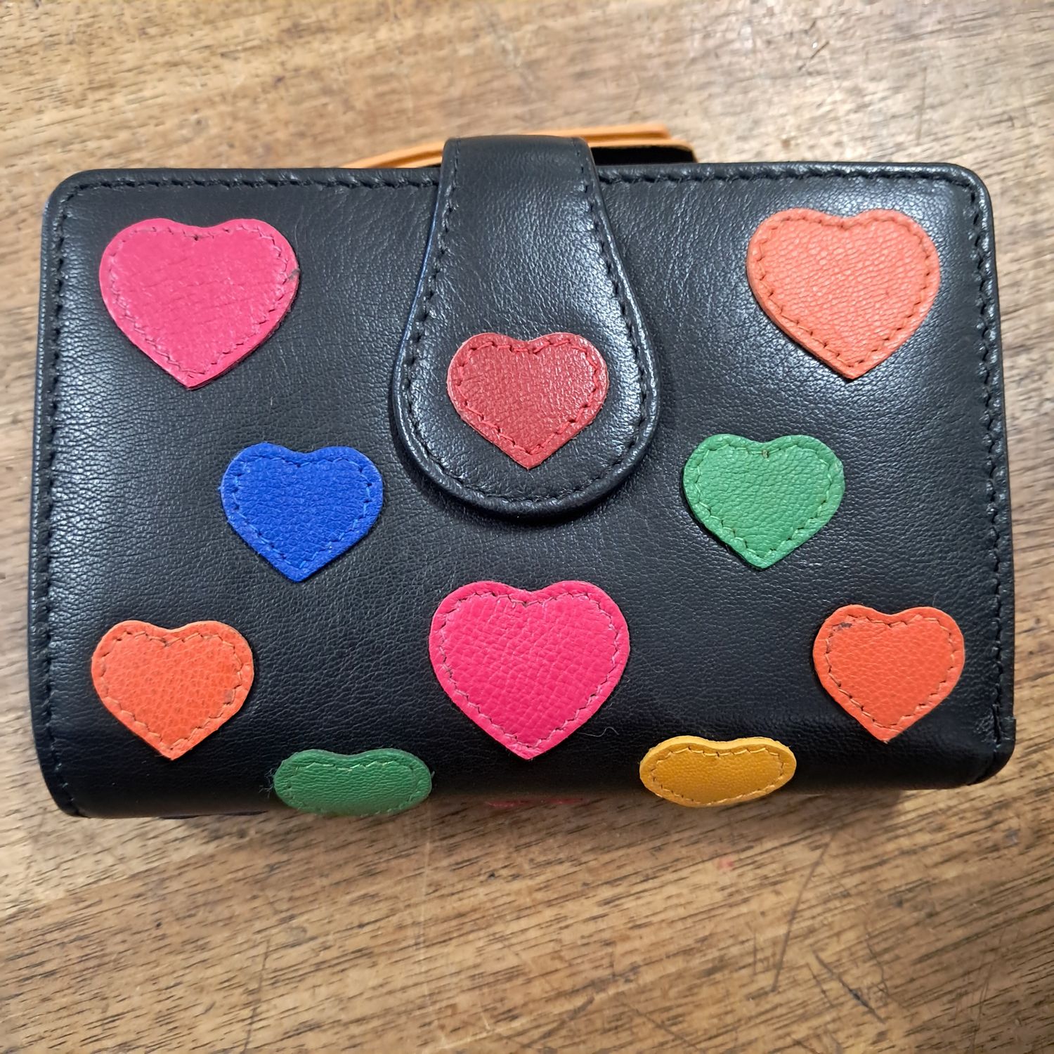 The Danielle Coloured Hearts Leather Wallet