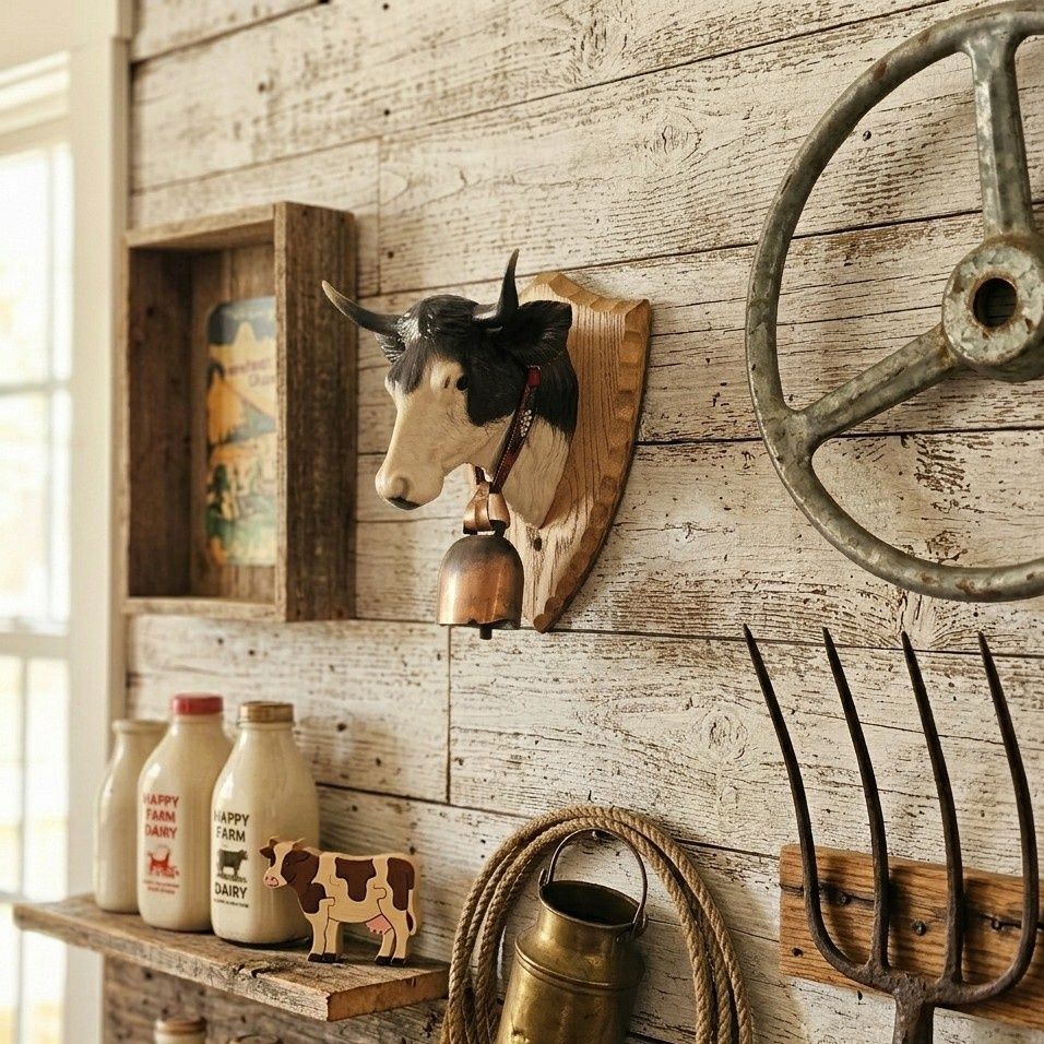 Quirky Cow w/Copper Dinner Bell &amp; Donger