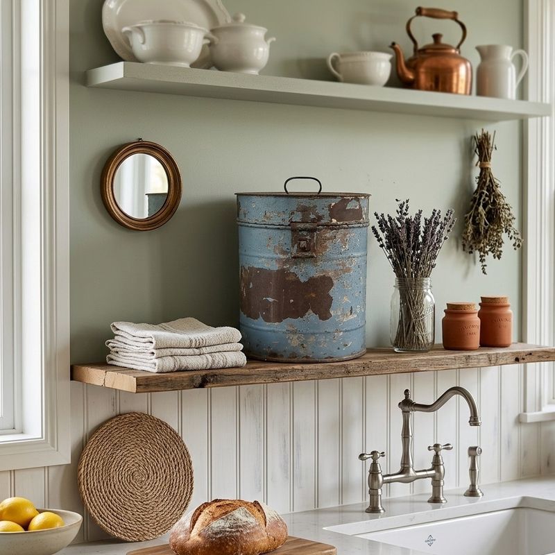 Willow Rustic Large Storage Canister Blue Australian