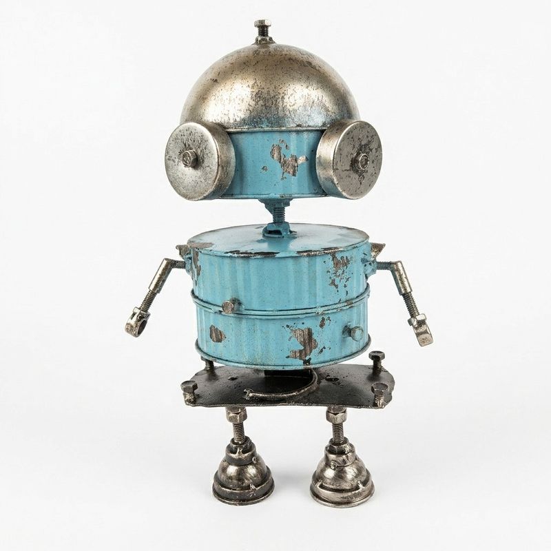Byte the Blue Robot Metal Art