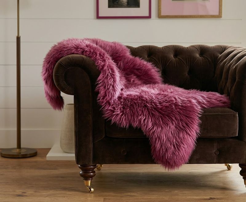 Genuine Single Pelt Australian Sheepskin - Dark Rose